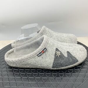 Haflinger Indoor Slippers Women Size 11 Shoes Gray Wool Slip On Scuffs